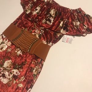 Small Velvet Vintage Floral Off the Shoulder CiCi